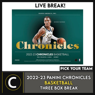 2022-23 PANINI CHRONICLES BASKETBALL 3 BOX BREAK #B2011 - PICK YOUR TEAM