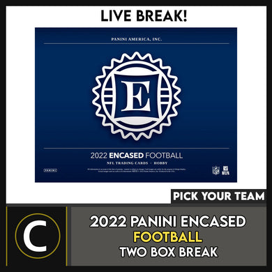 2022 PANINI ENCASED FOOTBALL 2 BOX BREAK #F1174 - PICK YOUR TEAM