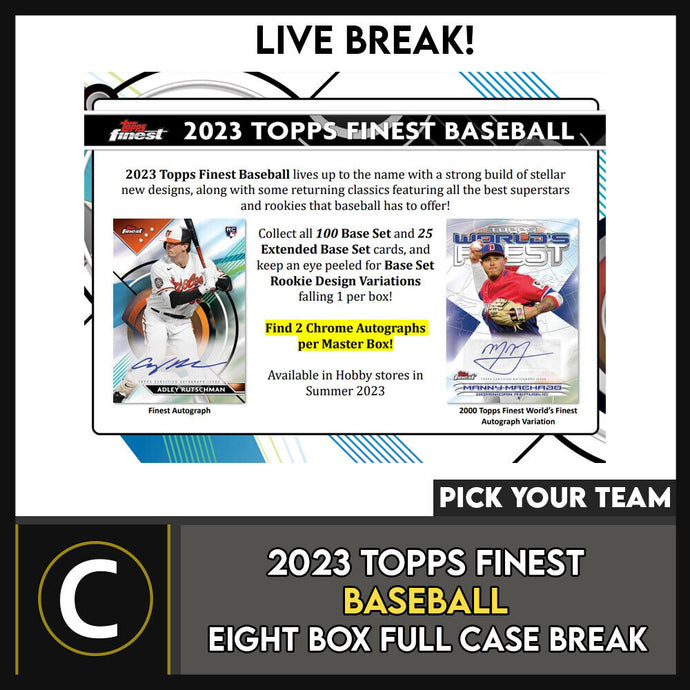 2023 TOPPS FINEST BASEBALL 8 BOX (FULL CASE) BREAK #A2023 - PICK YOUR TEAM