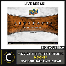 Load image into Gallery viewer, 2022-23 UPPER DECK ARTIFACTS HOCKEY 5 BOX BREAK #H3024 - PICK YOUR TEAM *