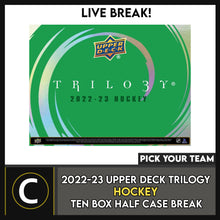 Load image into Gallery viewer, 2022-23 UPPER DECK TRILOGY HOCKEY 10 BOX HALF CASE BREAK #H1672 - PICK YOUR TEAM