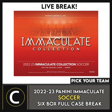 2022 PANINI IMMACULATE SOCCER 6 BOX (FULL CASE) #S2007 - PICK YOUR TEAM