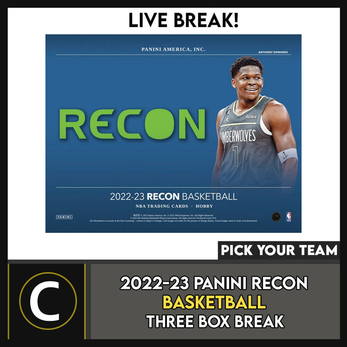 2022-23 PANINI RECON BASKETBALL 3 BOX BREAK #B979 - PICK YOUR TEAM