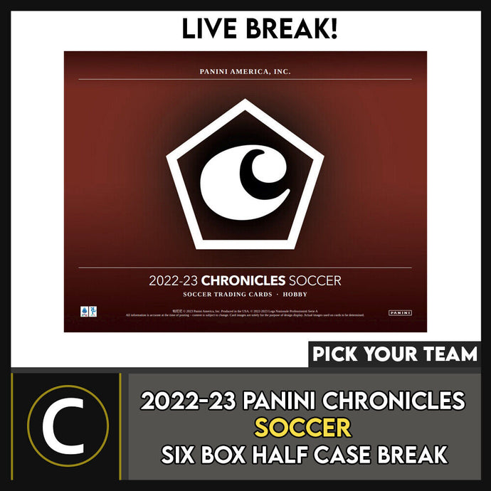 2022/23 PANINI CHRONICLES SOCCER 6 BOX (HALF CASE) #S2010 - PICK YOUR TEAM