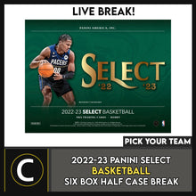 Load image into Gallery viewer, 2022-23 PANINI SELECT BASKETBALL 6 BOX (HALF CASE) BREAK #B984 - PICK YOUR TEAM