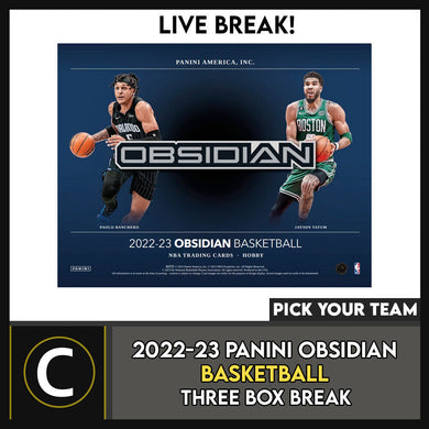 2022-23 PANINI OBSIDIAN BASKETBALL 3 BOX BREAK #B2008 - PICK YOUR TEAM