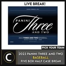 Load image into Gallery viewer, 2023 PANINI THREE  &amp; TWO BASEBALL 5 BOX HALF CASE BREAK #A3069 - PICK YOUR TEAM