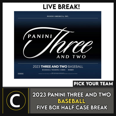2023 PANINI THREE  & TWO BASEBALL 5 BOX HALF CASE BREAK #A3069 - PICK YOUR TEAM