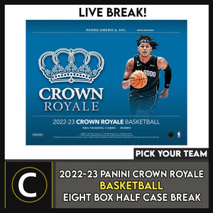 2022-23 PANINI CROWN ROYALE BASKETBALL 8 BOX BREAK #B973 - PICK YOUR TEAM