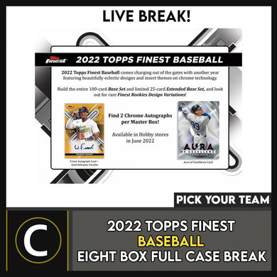 2022 TOPPS FINEST BASEBALL 8 BOX (FULL CASE) BREAK #A1747 - PICK YOUR TEAM