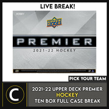 Load image into Gallery viewer, 2021-22 UPPER DECK PREMIER HOCKEY 10 BOX FULL CASE BREAK #H3025 - PICK YOUR TEAM