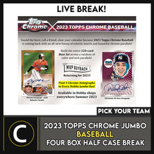 Load image into Gallery viewer, 2023 TOPPS CHROME JUMBO BASEBALL 4 BOX (HALF CASE) BREAK #A2021 - PICK YOUR TEAM