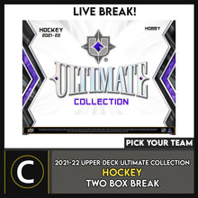 Load image into Gallery viewer, 2021-22 UPPER DECK ULTIMATE HOCKEY 2 BOX BREAK #H3005 - PICK YOUR TEAM