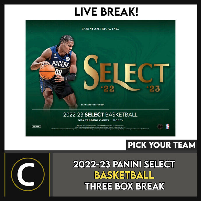 2022-23 PANINI SELECT BASKETBALL 3 BOX BREAK #B995 - PICK YOUR TEAM