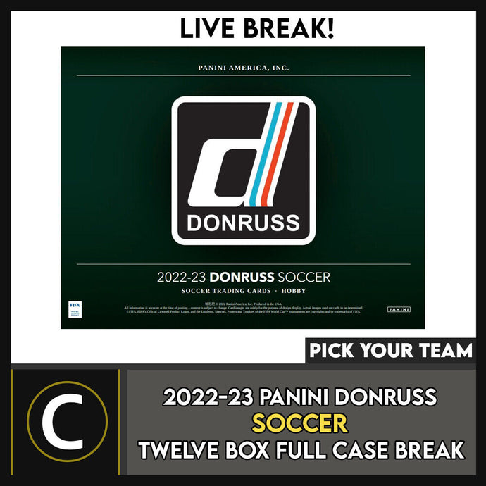 2022/23 PANINI DONRUSS SOCCER 12 BOX (FULL CASE) BREAK #S302 - PICK YOUR TEAM