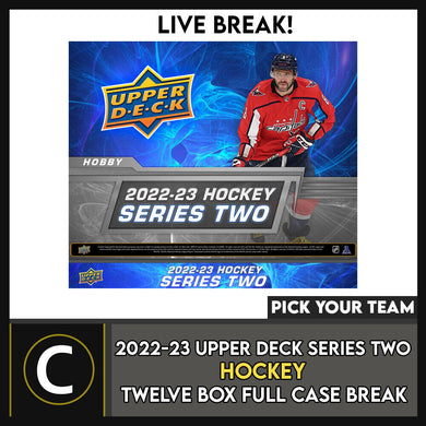 2022-23 UPPER DECK SERIES 2 HOCKEY 12 BOX CASE BREAK #H2000 - PICK YOUR TEAM