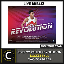 Load image into Gallery viewer, 2021-22 PANINI REVOLUTION BASKETBALL 2 BOX BREAK #B3030 - PICK YOUR TEAM