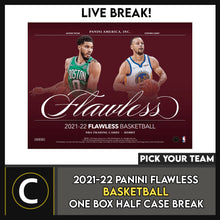 Load image into Gallery viewer, 2021-22 PANINI FLAWLESS BASKETBALL 1 BOX HALF CASE BREAK #B976 - PICK YOUR TEAM