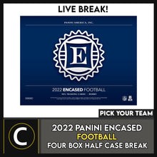 Load image into Gallery viewer, 2022 PANINI ENCASED FOOTBALL 4 BOX (HALF CASE) BREAK #F1173 - PICK YOUR TEAM