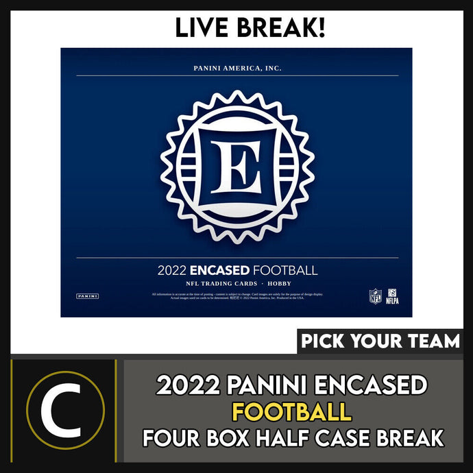 2022 PANINI ENCASED FOOTBALL 4 BOX (HALF CASE) BREAK #F1173 - PICK YOUR TEAM