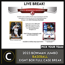 Load image into Gallery viewer, 2023 BOWMAN JUMBO BASEBALL 8 BOX (FULL CASE) BREAK #A1744 - PICK YOUR TEAM