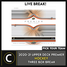 Load image into Gallery viewer, 2020-21 UPPER DECK PREMIER HOCKEY 3 BOX BREAK #H1546 - PICK YOUR TEAM