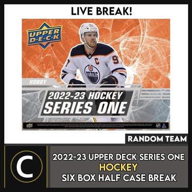 2022-23 UPPER DECK SERIES 1 HOCKEY 6 BOX (HALF CASE) BREAK #H3038 - RANDOM TEAM