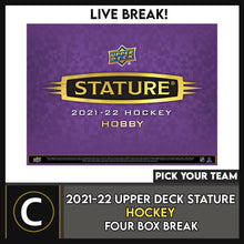 Load image into Gallery viewer, 2021-22 UPPER DECK STATURE HOCKEY 4 BOX BREAK #H3225 - PICK YOUR TEAM
