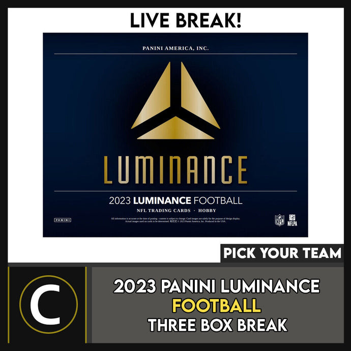 2023 PANINI LUMINANCE FOOTBALL 3 BOX BREAK #F2014 - PICK YOUR TEAM