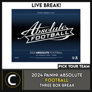 2024 PANINI ABSOLUTE FOOTBALL 3 BOX BREAK #F3214 - PICK YOUR TEAM