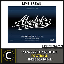 Load image into Gallery viewer, 2024 PANINI ABSOLUTE FOOTBALL 3 BOX BREAK #F3218 - RANDOM TEAMS