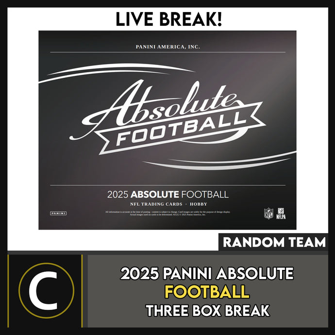 2025 PANINI ABSOLUTE FOOTBALL 3 BOX BREAK #F3345 - RANDOM TEAMS