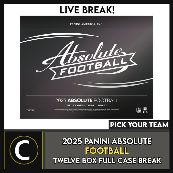 2025 PANINI ABSOLUTE FOOTBALL 12 BOX (FULL CASE) BREAK #F3340 - PICK YOUR TEAM