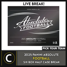 Load image into Gallery viewer, 2025 PANINI ABSOLUTE FOOTBALL 6 BOX (HALF CASE) BREAK #F3341 - PICK YOUR TEAM