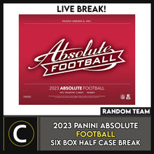 Load image into Gallery viewer, 2023 PANINI ABSOLUTE FOOTBALL 6 BOX (HALF CASE) BREAK #F3070 - RANDOM TEAMS