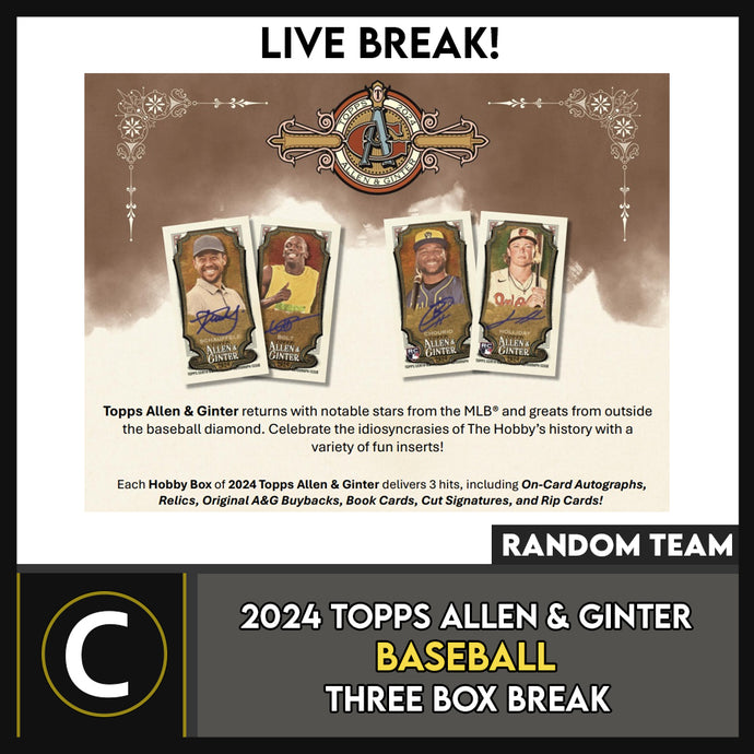 2024 TOPPS ALLEN & GINTER BASEBALL 3 BOX BREAK #A3256 - RANDOM TEAMS