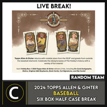 Load image into Gallery viewer, 2024 TOPPS ALLEN &amp; GINTER BASEBALL 6 BOX (HALF CASE) BREAK #A3255 - RANDOM TEAMS