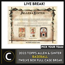 Load image into Gallery viewer, 2023 TOPPS ALLEN &amp; GINTER BASEBALL 12 BOX (FULL CASE) BREAK #A3023 - PICK YOUR TEAM