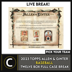 2023 TOPPS ALLEN & GINTER BASEBALL 12 BOX (FULL CASE) BREAK #A3023 - PICK YOUR TEAM