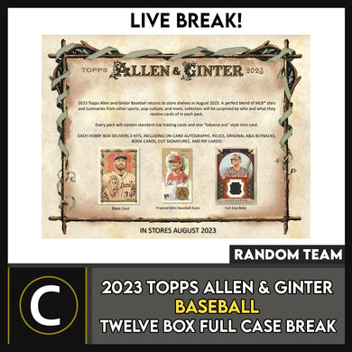 2023 TOPPS ALLEN & GINTER BASEBALL 12 BOX (FULL CASE) BREAK #A3026 - RANDOM TEAMS
