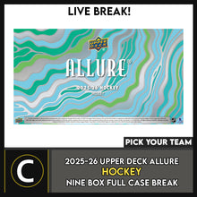 Load image into Gallery viewer, 2025-26 UPPER DECK ALLURE HOCKEY 9 BOX (FULL CASE) BREAK #H3700 - PICK YOUR TEAM