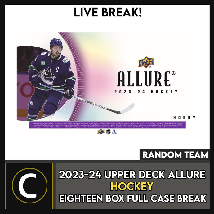 2023-24 UPPER DECK ALLURE HOCKEY 18 BOX (FULL CASE) BREAK #H3290 - RANDOM TEAM