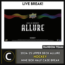 Load image into Gallery viewer, 2024-25 UPPER DECK ALLURE HOCKEY 9 BOX (HALF CASE) BREAK #H3455 - RANDOM TEAM