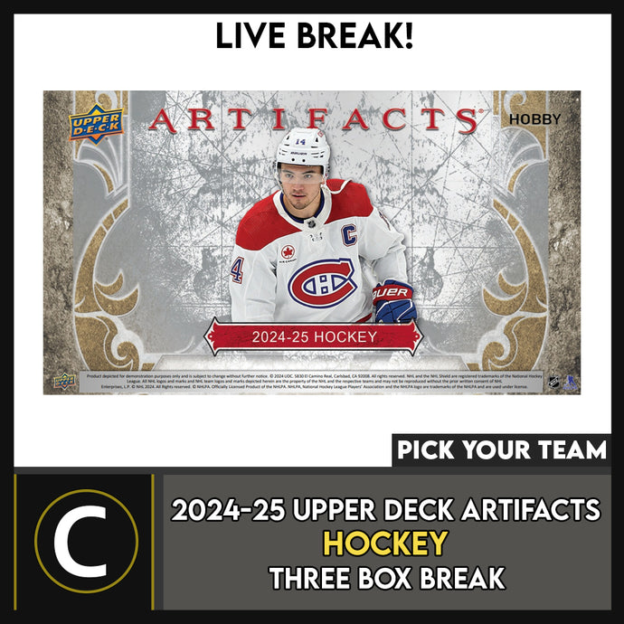 2024-25 UPPER DECK ARTIFACTS HOCKEY 3 BOX BREAK #H3388 - PICK YOUR TEAM