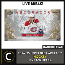 Load image into Gallery viewer, 2024-25 UPPER DECK ARTIFACTS HOCKEY 5 BOX BREAK #H3392 - RANDOM TEAM