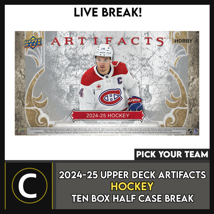 2024-25 UPPER DECK ARTIFACTS HOCKEY 10 BOX (INNER CASE) BREAK #H3386 - PICK YOUR TEAM