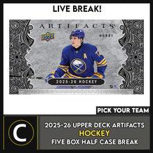 Load image into Gallery viewer, 2025-26 UPPER DECK ARTIFACTS HOCKEY 5 BOX (HALF CASE) BREAK #H3642 - PICK YOUR TEAM