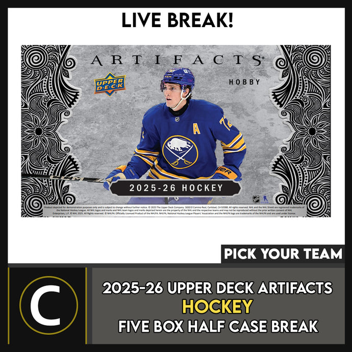 2025-26 UPPER DECK ARTIFACTS HOCKEY 5 BOX (HALF CASE) BREAK #H3642 - PICK YOUR TEAM
