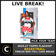 Load image into Gallery viewer, 2026-27 TOPPS FLAGSHIP BASKETBALL 12 BOX (FULL CASE) BREAK #B3308 - PICK YOUR TEAM