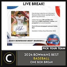 Load image into Gallery viewer, 2024 BOWMAN&#39;S BEST BASEBALL 1 BOX BREAK #A3291 - PICK YOUR TEAM